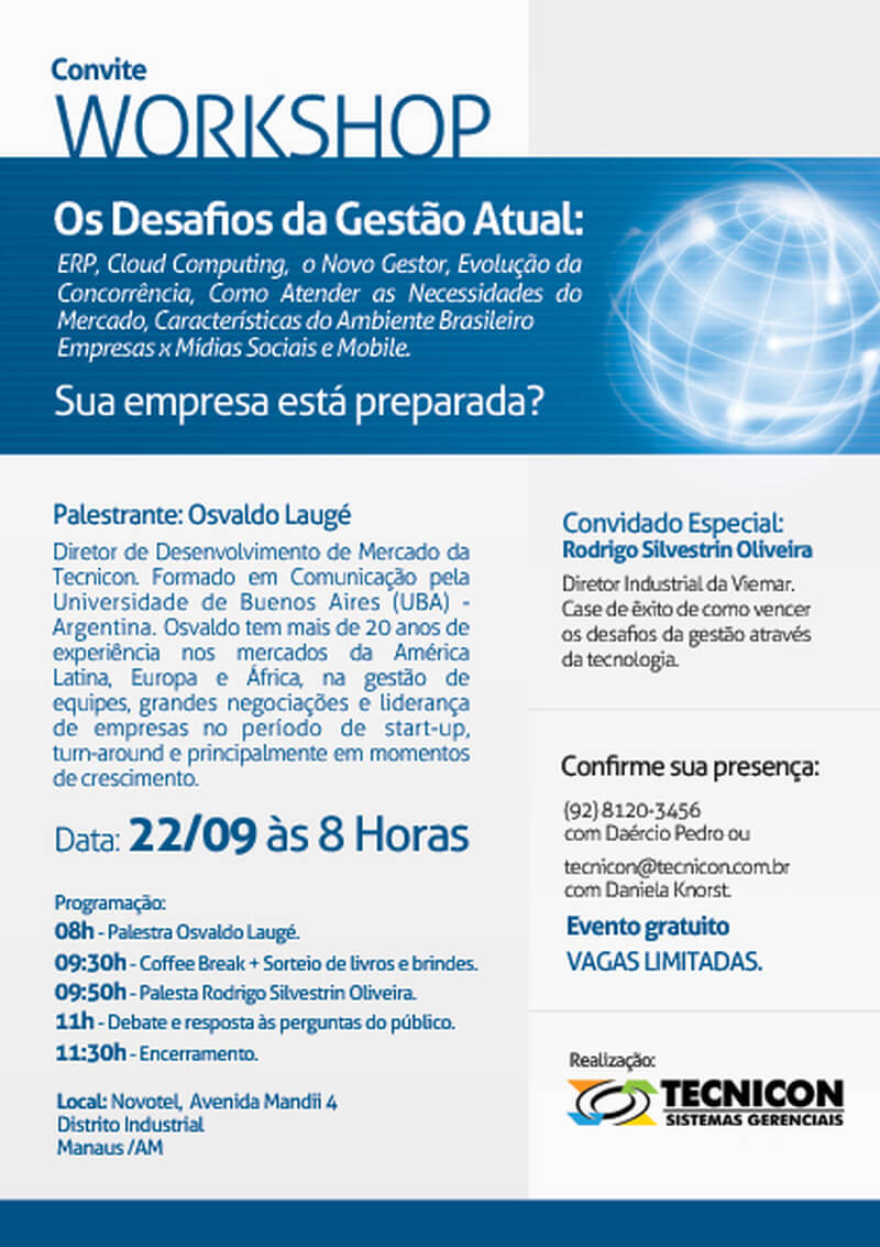 Imagem meramente ilustrativa para o título: Workshop TECNICON: desafios da Gestão Atual